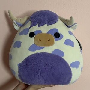Squishmallows Purple and Cream Cow Plush